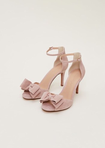 Phase Eight Suede Bow Front Heels Rose Canada | RUMJYC-052